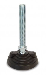PAMZB801215 Mafsallı Plastik Ayak Zemin Bağlantılı Çap:80mm M12x150 mm Civatalı - Thumbnail