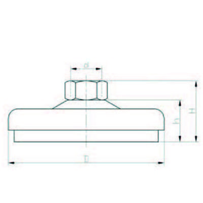 IAB6010 Paslanmaz Ayak Burçlu Çap:60 M10 Somunlu - 3