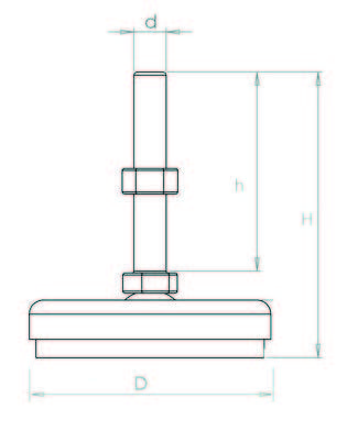 IA101615 Paslanmaz Makine Ayağı Çap:100 M16x150mm Civatalı - 3