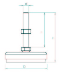IA102015 Paslanmaz Makine Ayağı Çap:100 M20x150mm Civatalı - Thumbnail