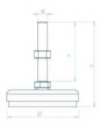 IA601210 Paslanmaz Makine Ayağı Çap:60 M12x100mm Civatalı - Thumbnail