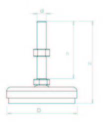 IA601610 Paslanmaz Makine Ayağı Çap:60 M16x100mm Civatalı - 3