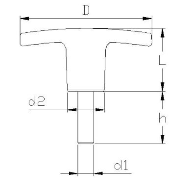 PETEKC 71 1240 PLASTİK ENDÜSTRİYEL T KOL CİVATALI ÇAP:71 M12X40 - 2