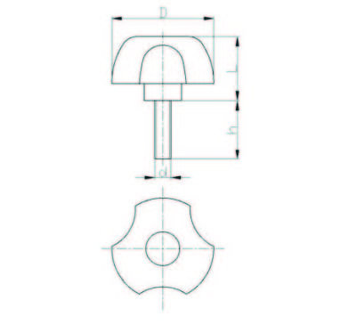 PYC500840 Plastik Yonca Civatalı Çap:50, M8x40 - 2