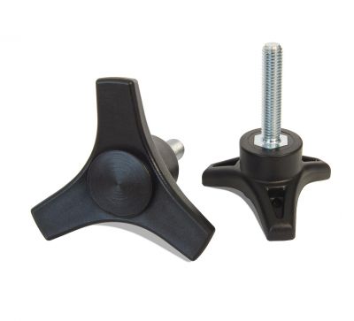 EMES - PTC3101250 Plastik Yıldız Tutamak 3 Kollu Civatalı Çap:100mm M12*50 EMES
