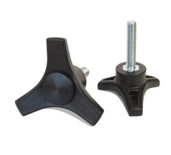 PTC3801230 Plastik Yıldız Tutamak 3 Kollu Civatalı Çap:80 M12x30 - EMES