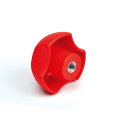PYBK6316 Kırmızı Plastik Yonca Burçlu Çap:63 M16 Somunlu - Thumbnail