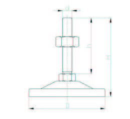 MAS102015 Sabit Metal Ayak Çap:100 M20x150mm Civatalı - 2