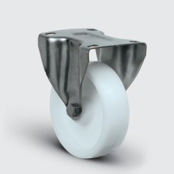 SSEZ02HBZ150 Paslanmaz Sabit Maşalı Poliamid Tekerlek Çap:150 Ağır Tip Inox Sanayi Tekerleği Sabit Tabla Bağlantılı Bilya Rulmanlı 150x45 - EMES