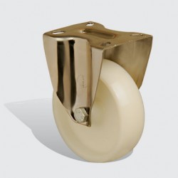 SSEM02ZKZ150 Paslanmaz Sabit Maşalı Poliamid Tekerlek Çap:150 Inox Hafif Sanayi Tekerleği Burçlu Sabit Tabla Bağlantılı - EMES