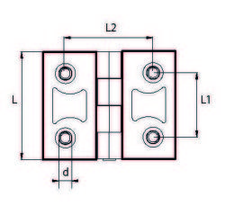 SMB6076 Sac Menteşe Boyalı 60x76 Delik Ekseni:36x50 4 Delikli - 2