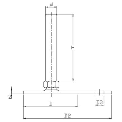 SAIYZB 80 1210 SAC AYAK INOX YANDAN ZEMİN BAĞLANTILI ÇAP:80 M12*100 - 2