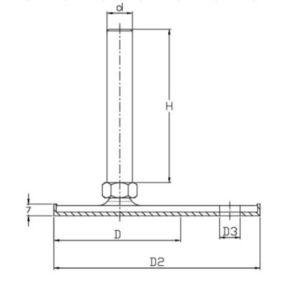 SAIYZBR 80 2015 SAC AYAK INOX YANDAN ZEMİN BAĞLANTILI KAUÇUKLU ÇAP:80 M20*150 - 2