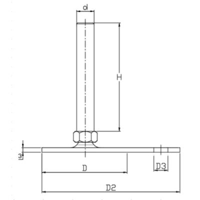 SAYZB 80 2015 SAC AYAK YANDAN ZEMİN BAĞLANTILI ÇAP:80 M20*150 - 2