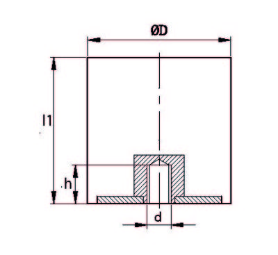 TBP 3030 08 Tek Taraf Burçlu Titreşim Takozu Çap:30 Yükseklik:30, Pullu, 30x30 M8 Burçlu - 2