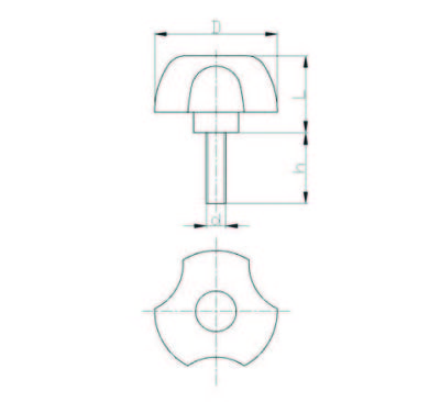 PYCT631240 Turuncu Plastik Yonca Civatalı Çap:63, M12x40 - 2
